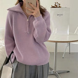 Women's half-zip polo sweater - Sporty and comfortable