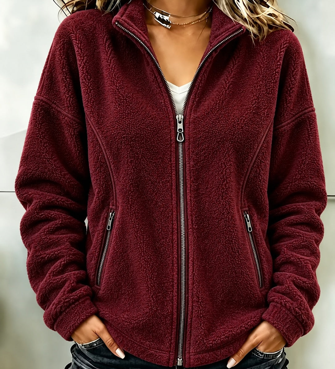 Women's loose-fit long-sleeve cardigan – Flowy and elegant