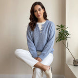 Women's two-piece zip-neck sweater - Modern and cosy