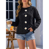 Women's Hand-Knitted Crochet Patchwork Sweater – Loose and Comfortable Fit, Bohemian Style