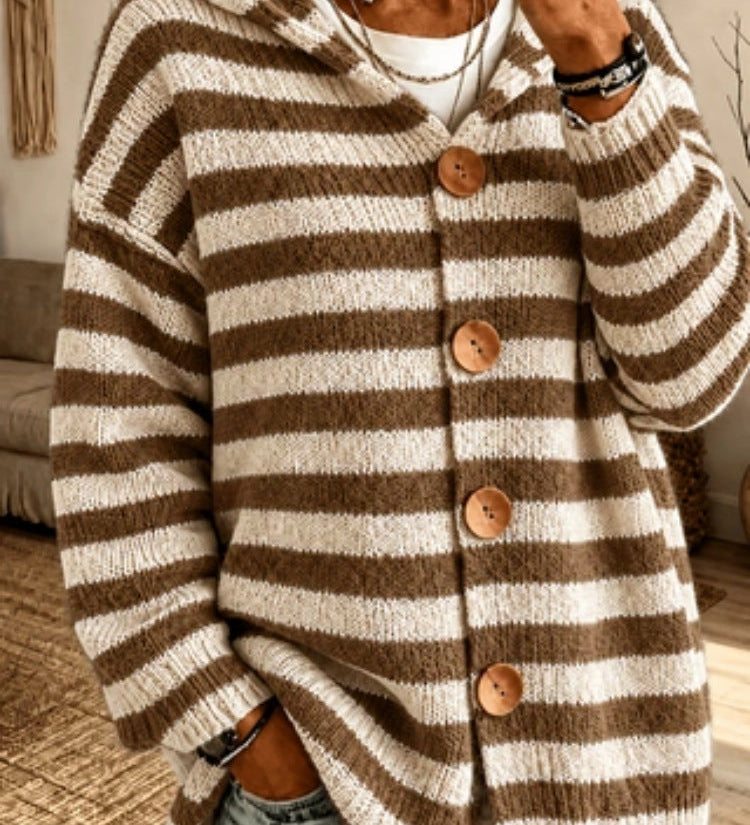 Striped knit women's sweater – Casual and modern