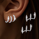 Elegant Earrings with Three Claw Set Rhinestones