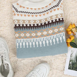 Elegant round-neck sweater for women – Comfortable knitted sweater