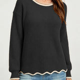 Women's Loose-Knit Crewneck Pullover – Versatile and Easy to Wear