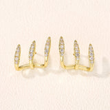 Elegant Earrings with Three Claw Set Rhinestones