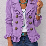 Women's button-front long-sleeve cardigan - Soft and colourful