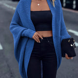 Women's loose batwing-sleeve cardigan - Soft and fluid