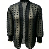 Women's Autumn Cardigan with Pom-Poms - Lightweight and Breathable