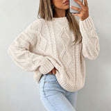 Women's loose-fit crew-neck sweater - Soft and casual