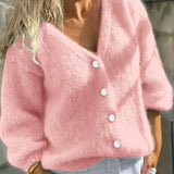 Buttoned women's sweater cardigan - Simple and soft