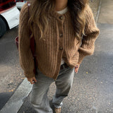 Minimalist Long-Sleeve Button-Up Sweater for Women – A Chic, Casual Knit Top, Ideal for Everyday Wear
