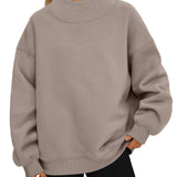 Women's loose-fit high-neck sweatshirt – Casual, comfortable style to pull on over other layers