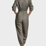 Magda - Cotton and Linen Long Sleeve Jumpsuit