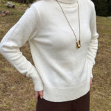 Women's Loose-Fit Solid Knit Sweater – A Casual and Comfortable Style for Every Day