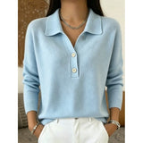 Button-front women's sweater with a refined collar - Chic and comfortable