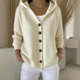 Hooded Knit Vest for Women – Elegant Buttoned Knitwear