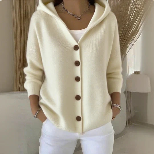 Hooded Knit Vest for Women – Elegant Buttoned Knitwear