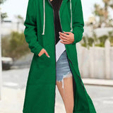 Multicoloured Oversized Women's Cardigan with Zip and Soft Hood