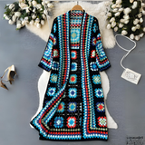 Multicoloured long women's cardigan - Soft and original