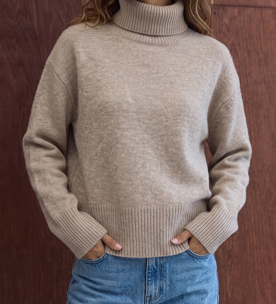 Women's Loose-Fit Solid Knit Sweater – A Casual and Comfortable Style for Every Day