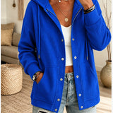 Women's Hooded Cardigan with Drawstring - Casual and Comfortable