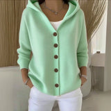 Hooded Knit Vest for Women – Elegant Buttoned Knitwear