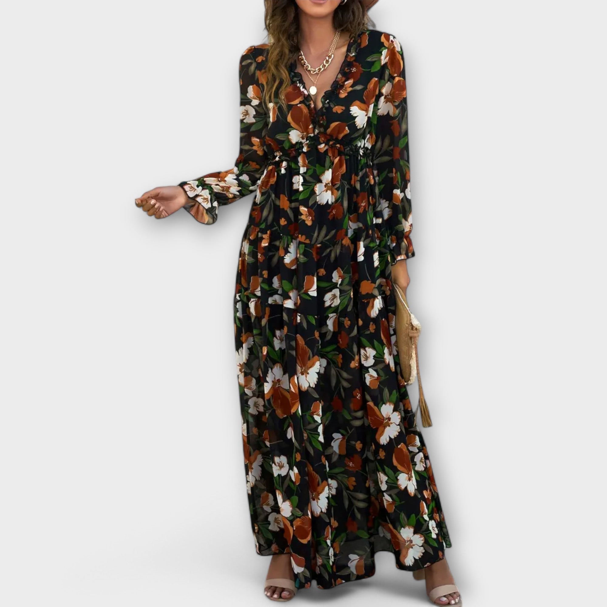 Irina | Lillelise patterned maxi dress