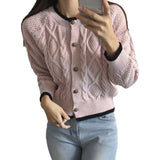 Women's button-up colour-block cardigan – Soft and trendy