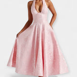 Joana | Midi dress with open back and corset