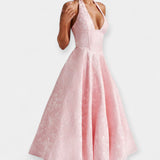 Joana | Midi dress with open back and corset