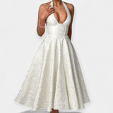 Maya | Midi dress with open back and corset
