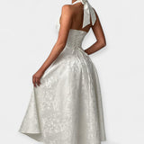 Joana | Midi dress with open back and corset