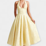 Joana | Midi dress with open back and corset