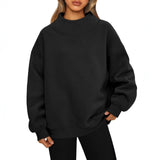 Women's loose-fit high-neck sweatshirt – Casual, comfortable style to pull on over other layers