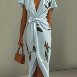 Elin | Elegant Wrap Dress with Floral Pattern