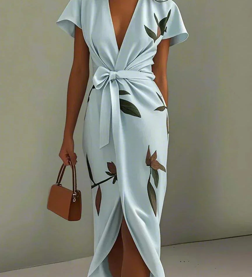 Elin | Elegant Wrap Dress with Floral Pattern