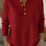 Ernesta | Knit Sweater with Henley Buttons