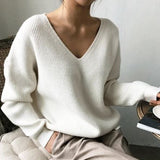 Women's Oversized V-Neck Sweater – Comfortable and Elegant Knit