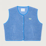 Buttoned sleeveless vest in lambswool for women – Soft, comfortable, and versatile