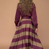 Mila | Striped Long Dress with Lace