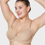 Deep V Lace Trim Full Coverage Push-Up Bra