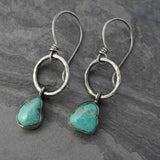 Vintage Silver Earrings with Turquoise Stone