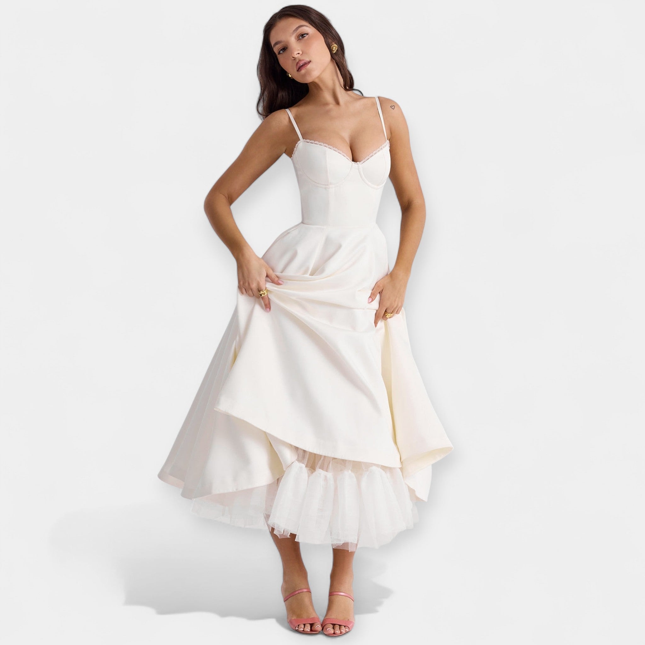 Amaya | Midi Dress with Tulle