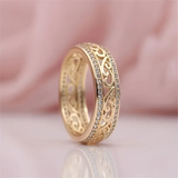 Gold Filigree Ring with Crystals