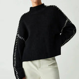 Women's mock neck knit sweater - Modern and soft