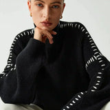 Women's mock neck knit sweater - Modern and soft
