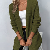 Long women's cardigan with pockets - Elegant and practical