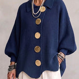 Hydrangea | Oversized Cardigan with Golden Buttons