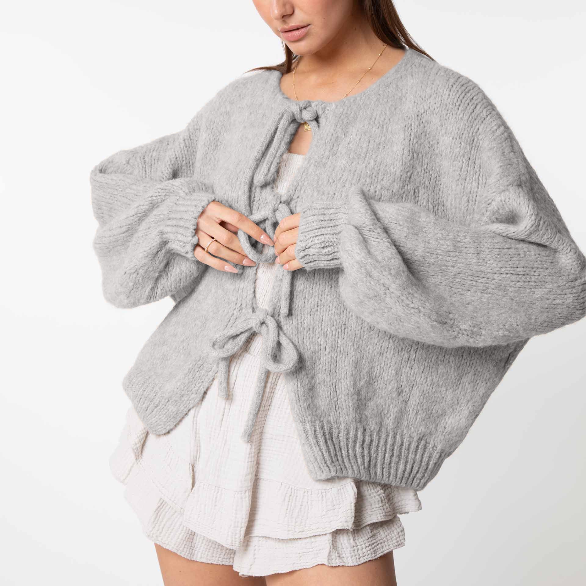 Oversized Cardigan with Ties