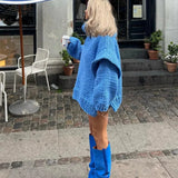 Chunky Turtleneck Sweater for Women – Oversized Knitted Sweater with Puff Sleeves